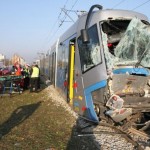 В городе Вроцлав в Польше столкнулись сразу три трамвая