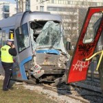 В городе Вроцлав в Польше столкнулись сразу три трамвая