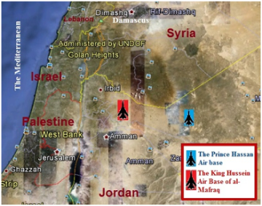Расположение войск на границе Сирии и Иордании