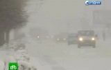 Сильный весенний снегопад в Киеве. Кадр НТВ