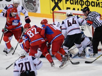 Матч Россия-США на чемпионате мира по хоккею в Хельсинки. Фото: topnews.ru