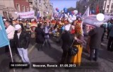 Первомайские шествия в России. Кадр Euronews