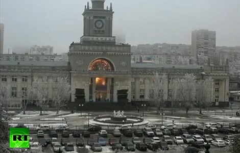Момент взрыва на вокзале в Волгограде. Кадр RT