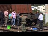 Новые кадры с места столкновения двух поездов в Подмосковье