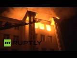 После артобстрела Донецка 27 августа загорелась школа