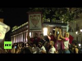 Фанаты «Севильи» празднуют победу команды в финале Лиги Европы
