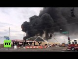 На нефтеперерабатывающем заводе в Финиксе произошел мощный пожар